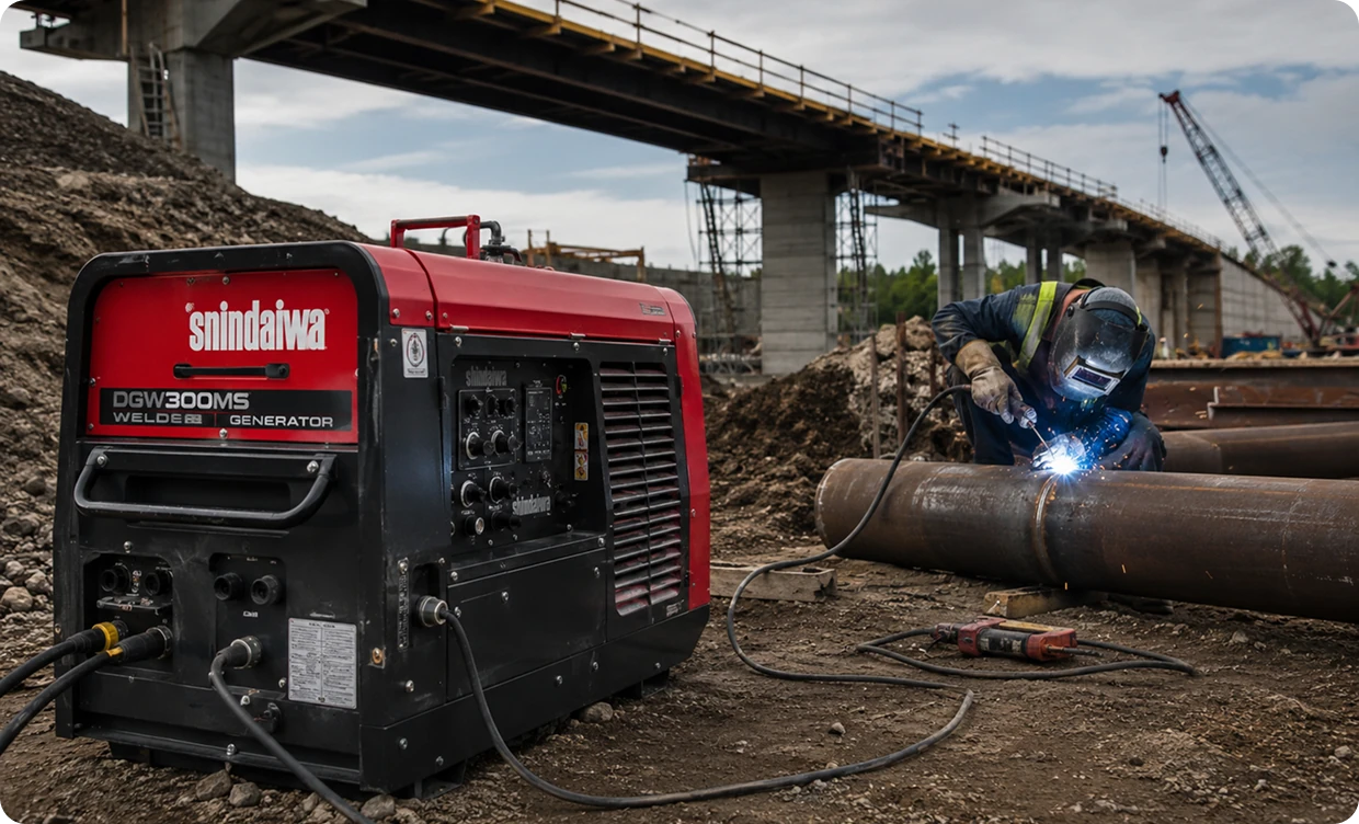 Feroxo generator and welding work at a construction site